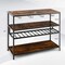 Costway Rustic Wine Rack Table 13 Bottles Wine Bar Cabinet Freestanding with Glass Holder